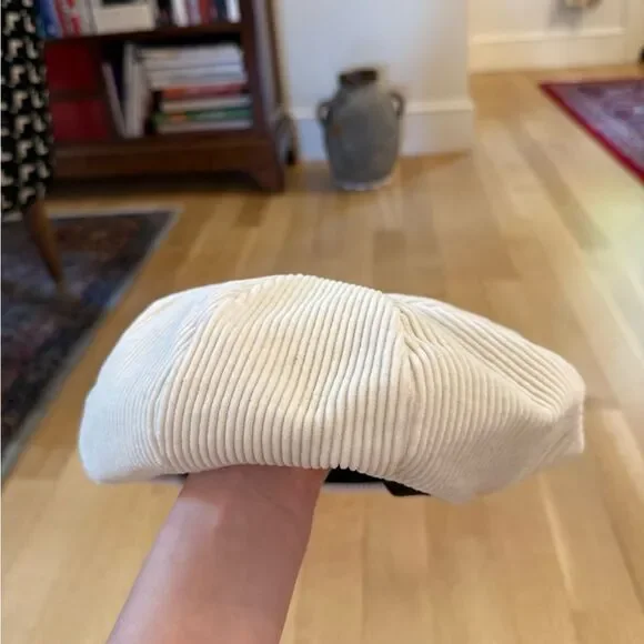 Cream Corduroy Beret - Picture 4 of 4